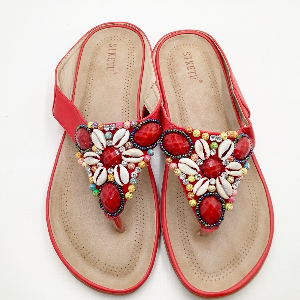 🆕{SIKETU} Embellished Thong Sandals